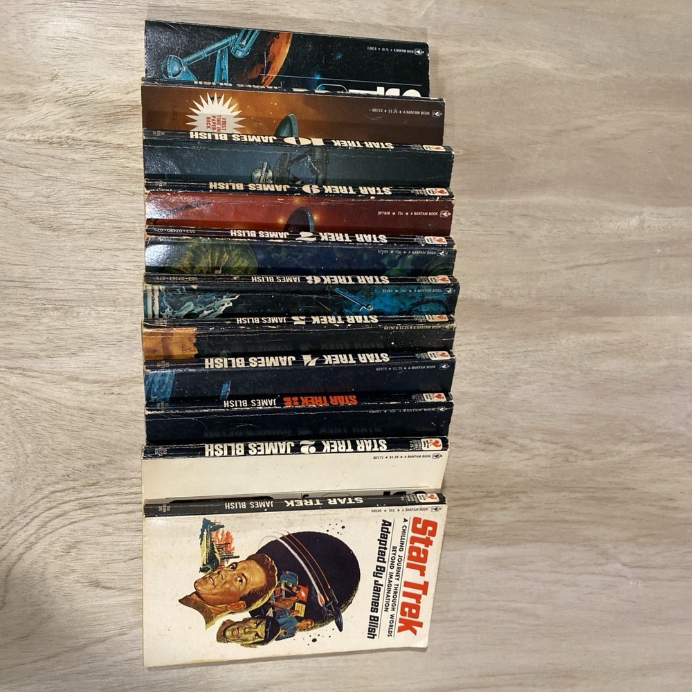 Star Trek TOS Bundle of 11 Paperback Books, 1970's, Some 1st Printings 1-7, 9-12